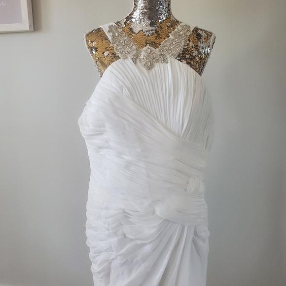 Wedding Dress Custom Plus Size Dress w/ Leg Slit - Picture 2 of 9
